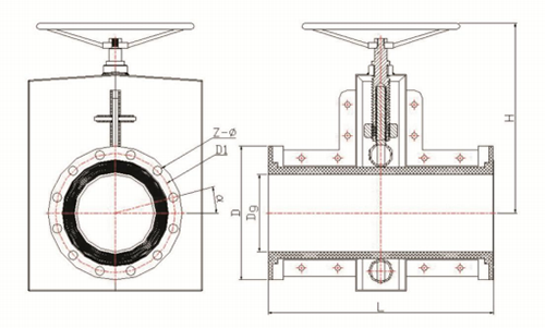 出口級手動膠管閥結構示意圖