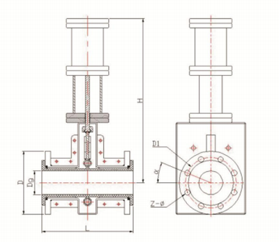 氣動(dòng)箍斷閥/撓性閥結(jié)構(gòu)簡(jiǎn)圖
