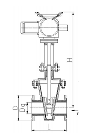 電動襯膠閘板閥結構圖